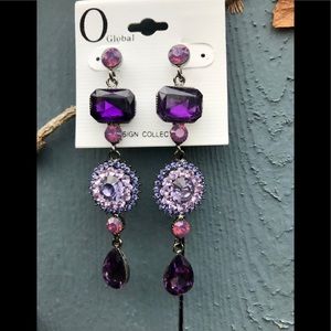 Crystal earrings- violet
